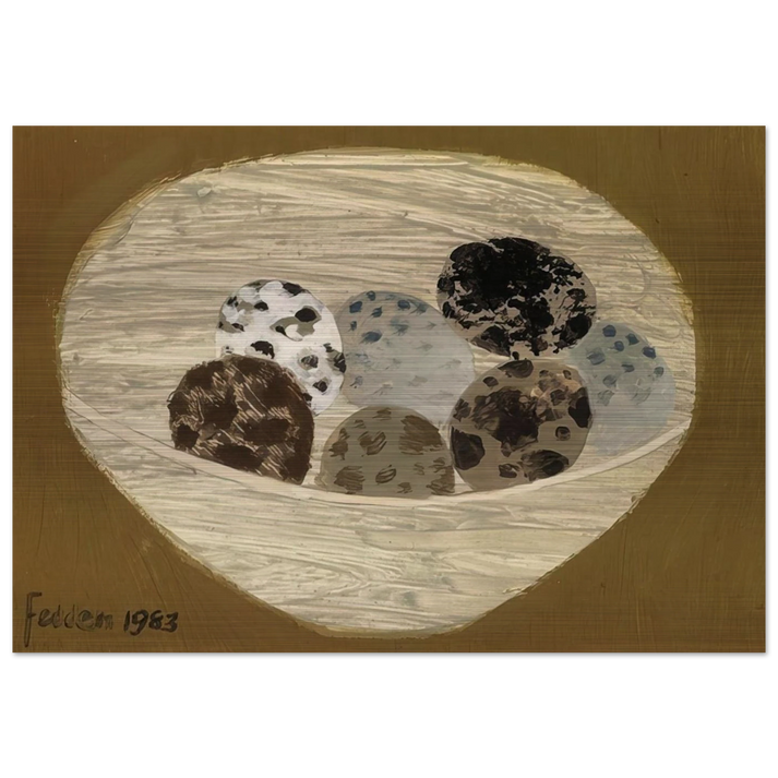 Quail Eggs - 1983 - Mary Fedden Brushed Aluminum Print - 70x100 cm / 28x40 inches | Mary Fedden Aluminum Print | Mary Fedden Prints