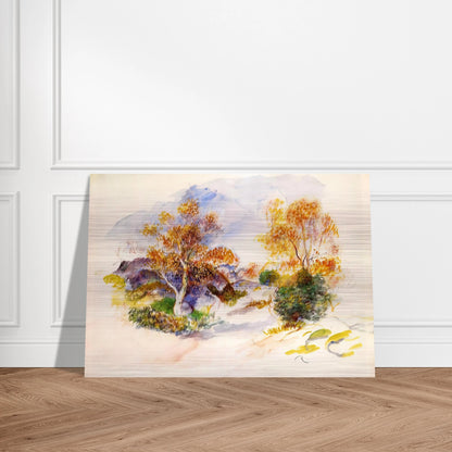 Landscape with Trees - Pierre-Auguste Renoir Brushed Aluminum Print - 70x100 cm / 28x40 inches | Pierre-Auguste Renoir Aluminum Print | Pierre-Auguste Renoir Prints