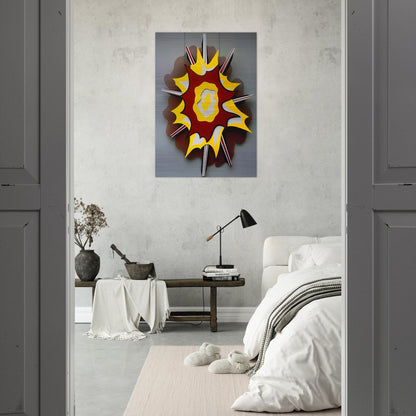 EXPLOSION I 1965 - Roy Lichtenstein Brushed Aluminum Print - 70x100 cm / 28x40 inches | Roy Lichtenstein Aluminum Print | Roy Lichtenstein Prints
