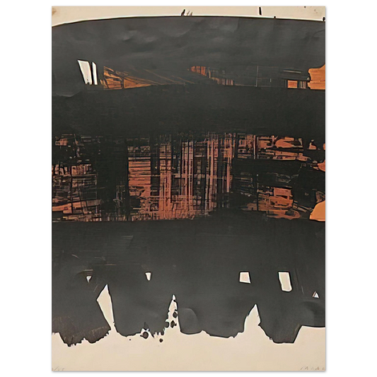 Pierre Soulages - Lithographie No. 22 - 1969  75x100 cm / 30x40inches Fine Art Poster