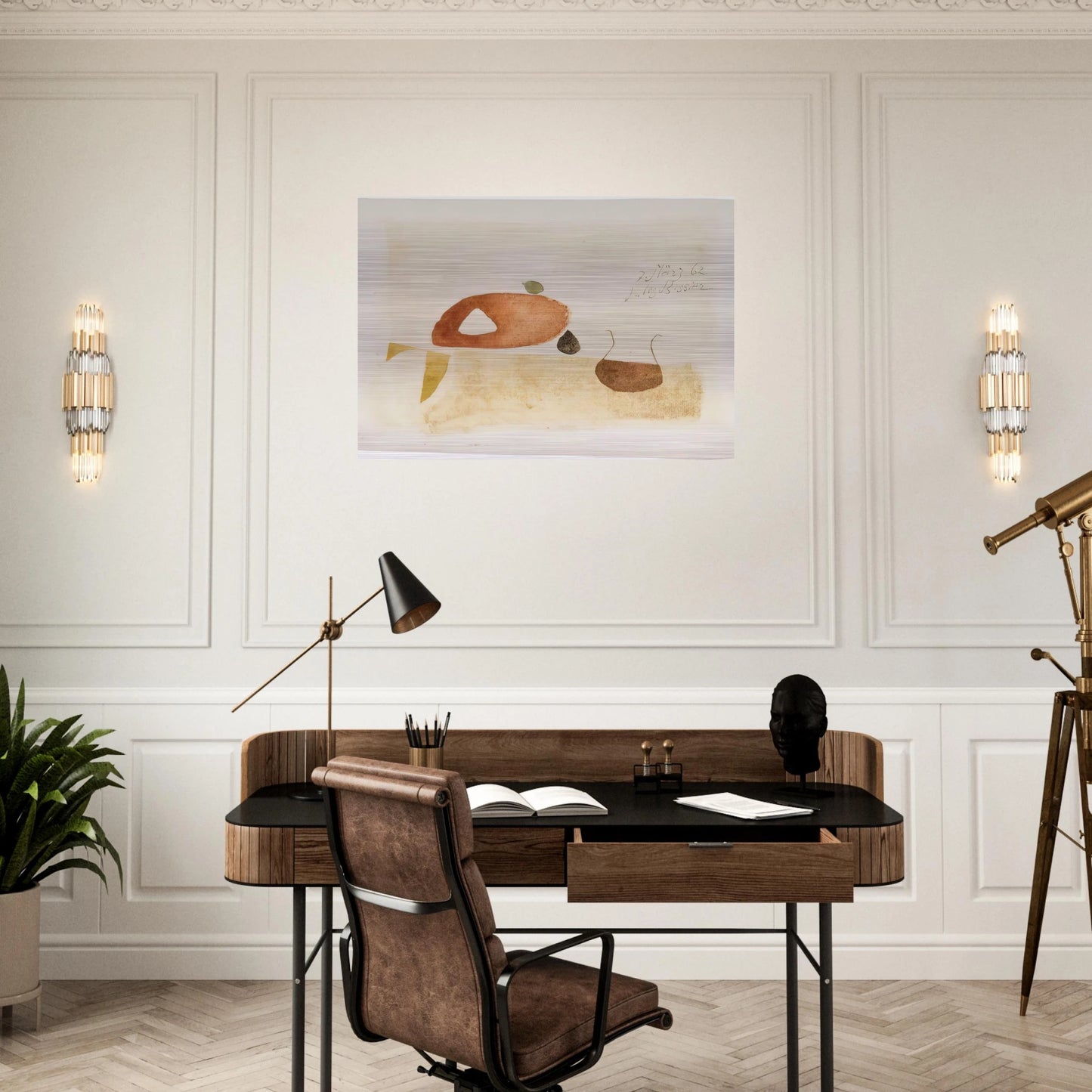 Komposition 7. März 62 - 1962 - Julius Bissier Brushed Aluminum Print - 70x100 cm / 28x40 inches | Julius Bissier Aluminum Print | Julius Bissier Prints