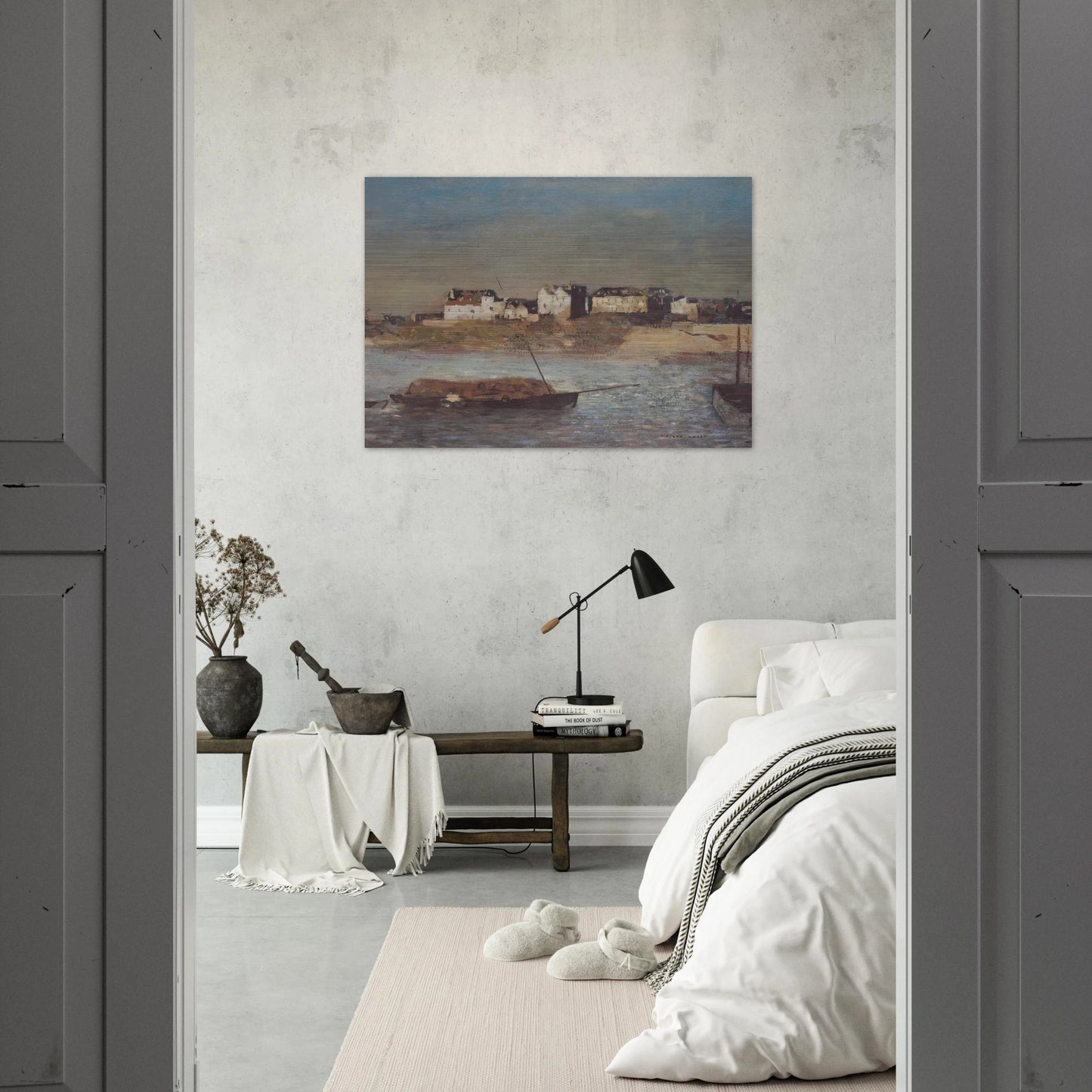 BRETON HARBOUR - Odilon Redon Brushed Aluminum Print - 70x100 cm / 28x40 inches | Odilon Redon Aluminum Print | Odilon Redon Prints