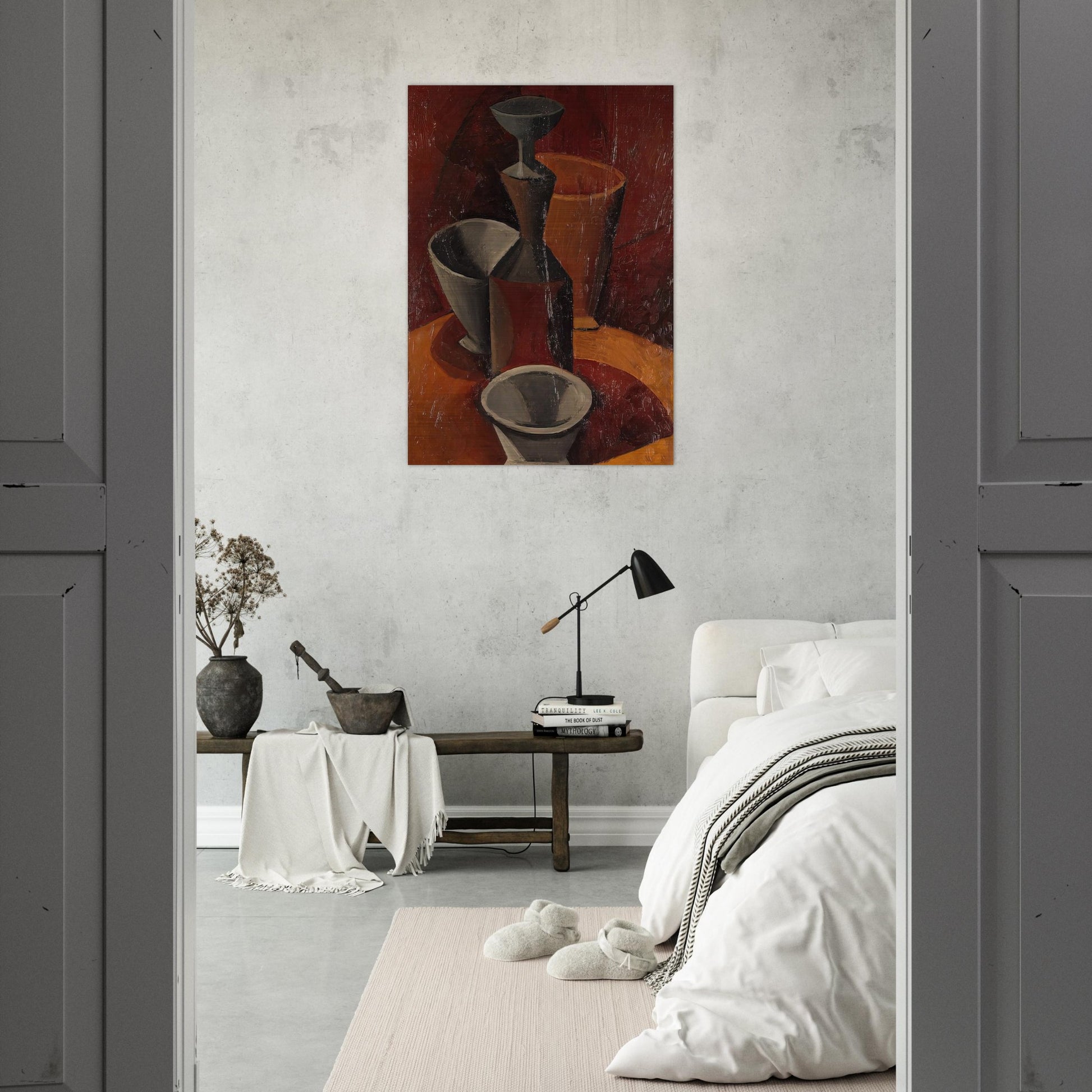 Pitcher and Bowls - 1908 - Pablo Picasso Brushed Aluminum Print - 70x100 cm / 28x40 inches | Pablo Picasso Aluminum Print | Pablo Picasso Prints