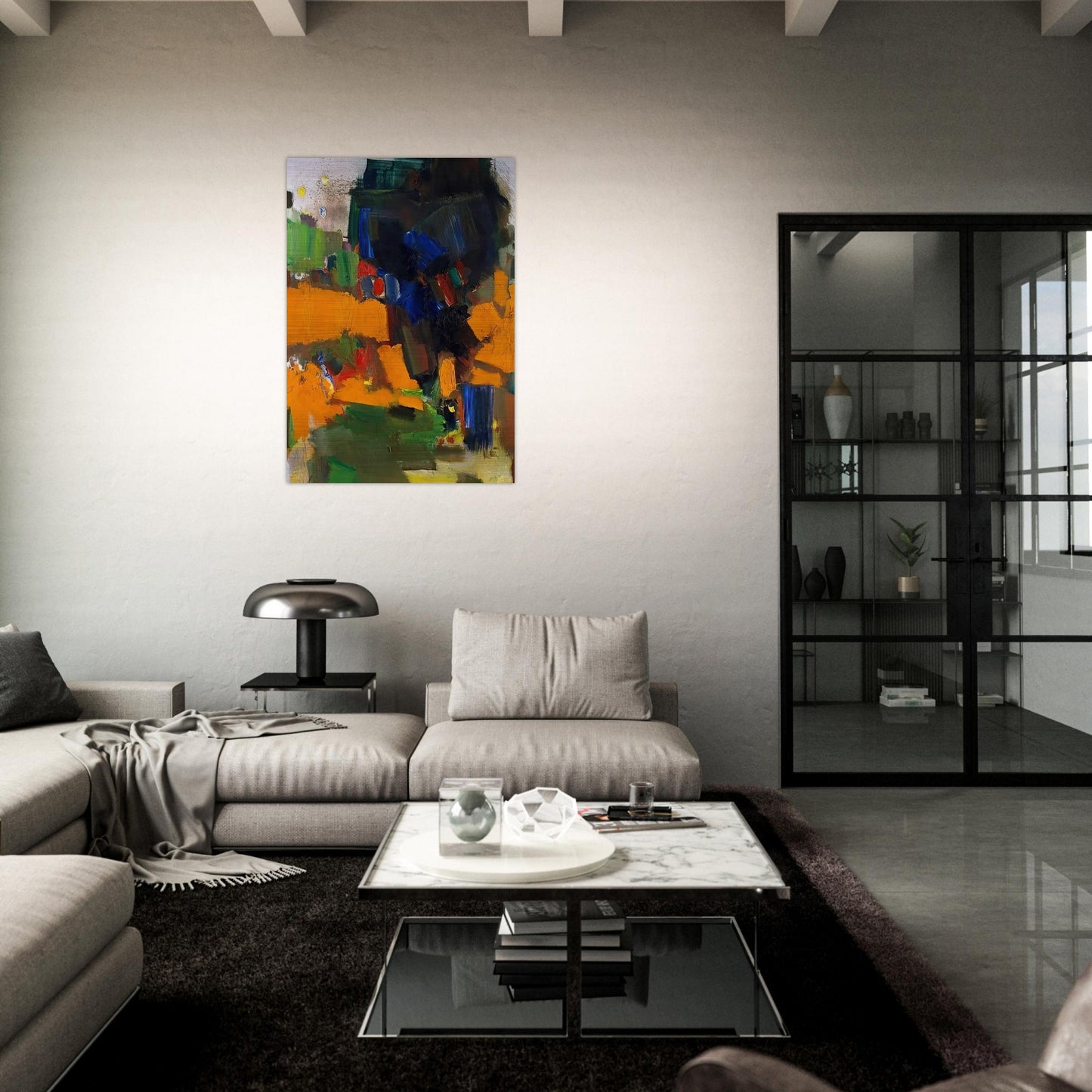 Deep Within the Ravine - Hans Hofmann Brushed Aluminum Print - 70x100 cm / 28x40 inches | Hans Hofmann Aluminum Print | Hans Hofmann Prints
