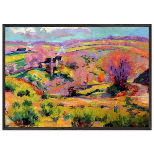 Landscape of Creuse at spring - Fauvism - Armand Guillaumin 70x100 cm / 28x40 inches Framed Art Print – Black Wooden Frame