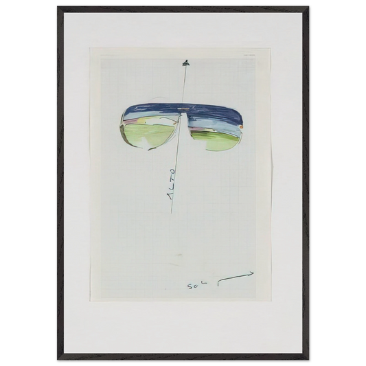Untitled Glasses - 1973 - Mario Schifano 70x100 cm / 28x40 inches Framed Art Print – Black Wooden Frame