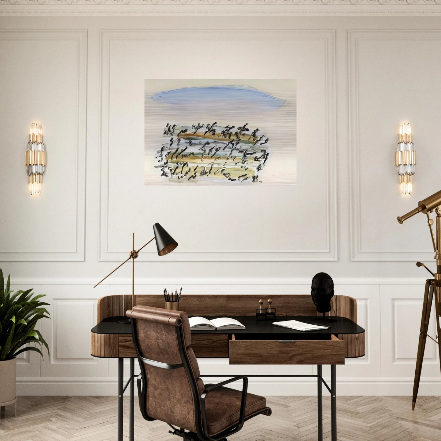 UNTITLED 4 - Henri Michaux Brushed Aluminum Print - 70x100 cm / 28x40 inches | Henri Michaux Aluminum Print | Henri Michaux Prints