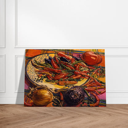 CHILI PEPPERS 2005 - Janet Fish Brushed Aluminum Print - 70x100 cm / 28x40 inches | Janet Fish Aluminum Print | Janet Fish Prints