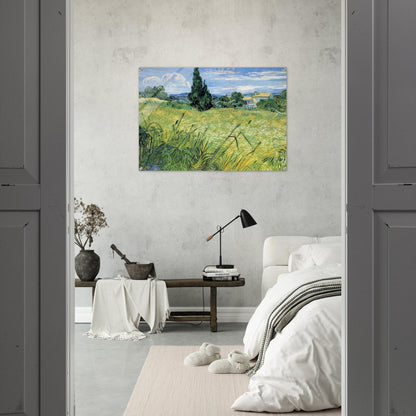 Green Wheat Field with Cypress - Vincent van Gogh Acrylic Print - 70x100 cm / 28x40″ inches