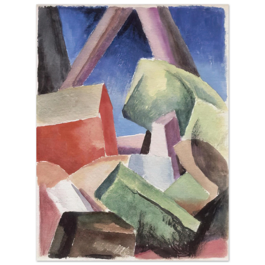 Thomas Hart Benton - HOUSE IN CUBIST LANDSCAPE 1920  75x100 cm / 30x40inches Fine Art Poster