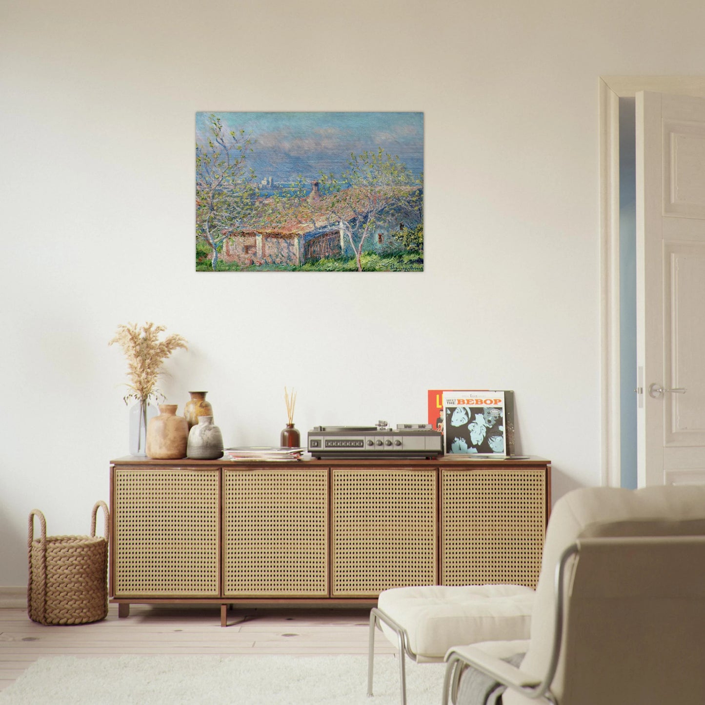Gardener's House at Antibes - claude monet Brushed Aluminum Print - 70x100 cm / 28x40 inches | claude monet Aluminum Print | claude monet Prints