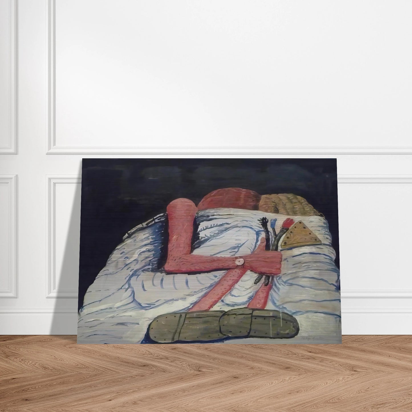COUPLE IN BED - Philip Guston Brushed Aluminum Print - 70x100 cm / 28x40 inches | Philip Guston Aluminum Print | Philip Guston Prints