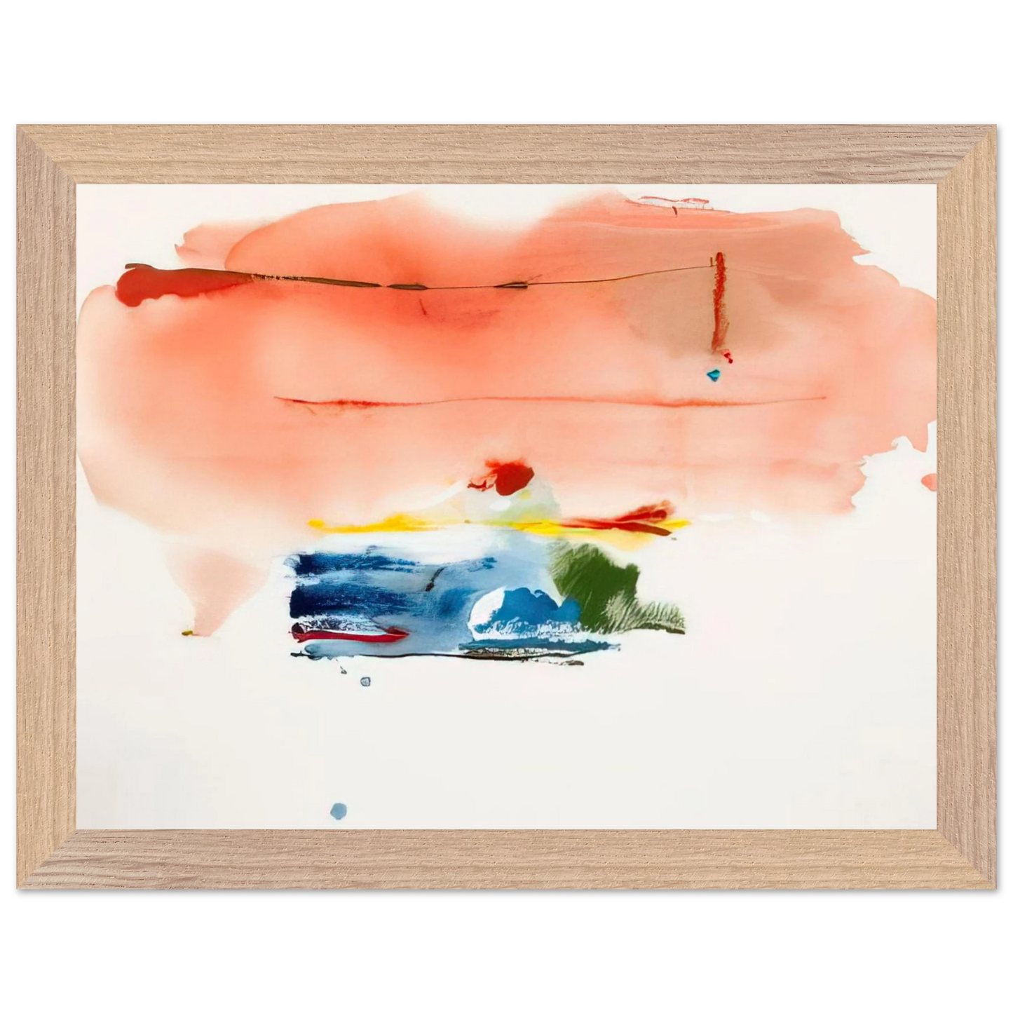 Helen Frankenthaler - Santa Fe II - 1986 Wall art - 70x100 cm / 28x40 inches - Premium Wooden Framed Poster With Fine Art Paper-canvas - Wood frame