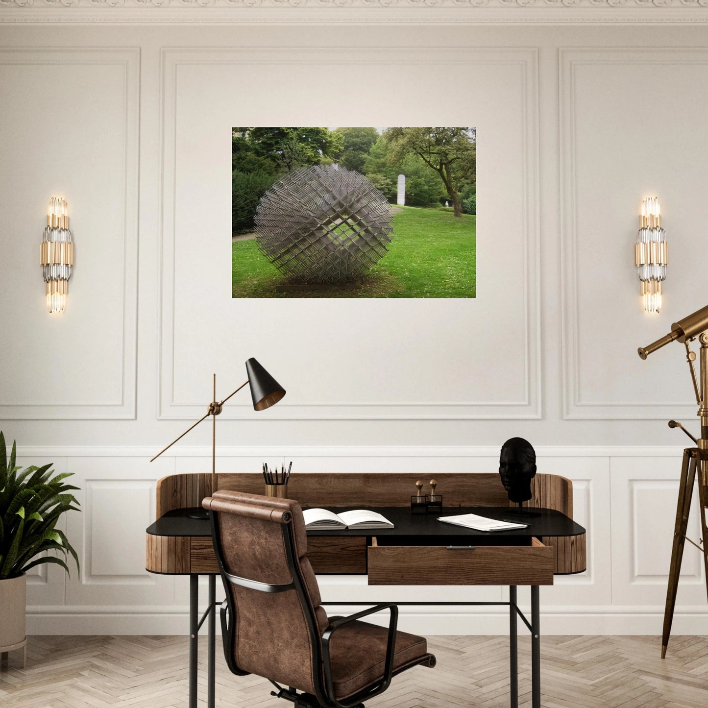 Sphere - Matter - 1962 - Francois Morellet Brushed Aluminum Print - 70x100 cm / 28x40 inches | Francois Morellet Aluminum Print | Francois Morellet Prints