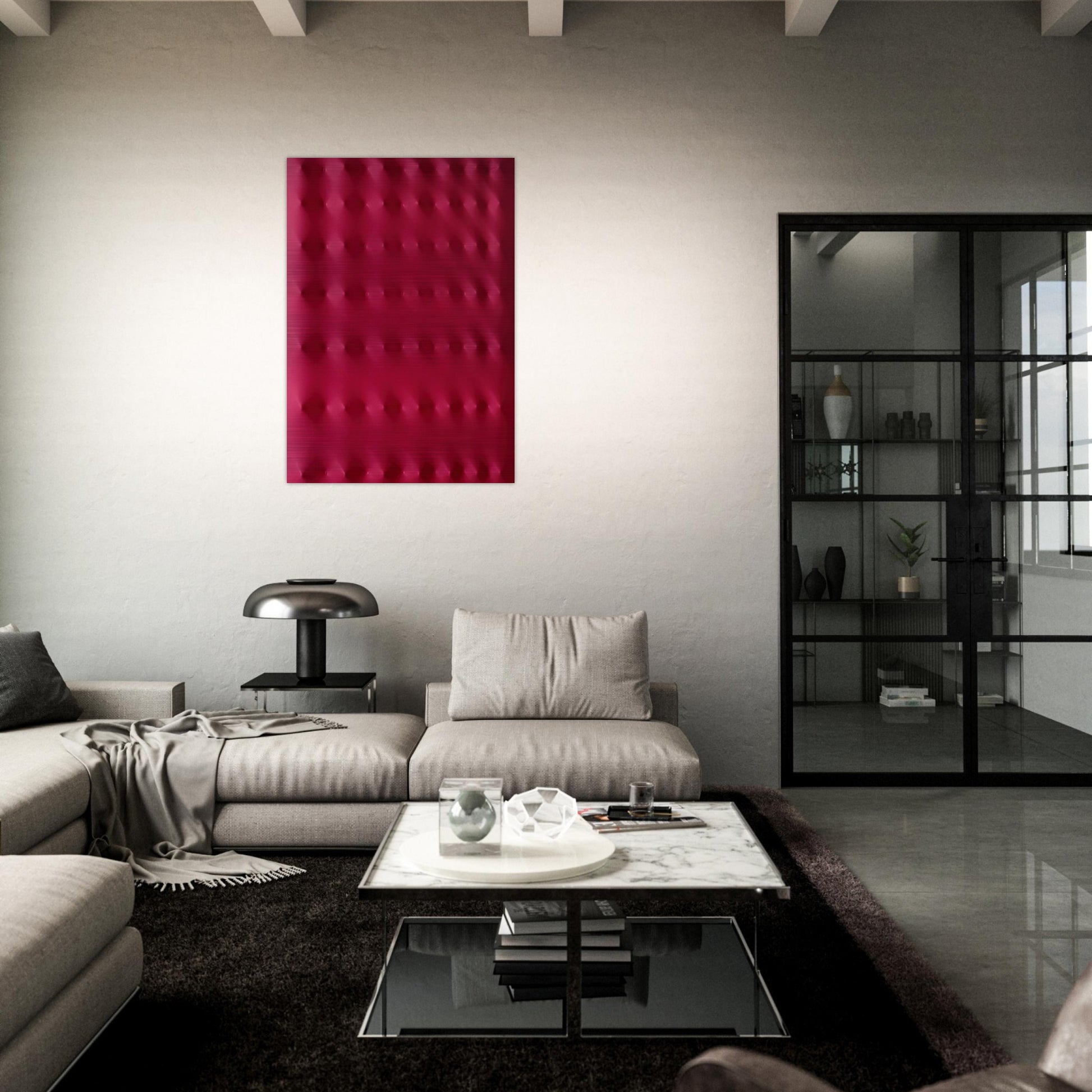 Superficie rossa - 2006 - Enrico Castellani Brushed Aluminum Print - 70x100 cm / 28x40 inches | Enrico Castellani Aluminum Print | Enrico Castellani Prints