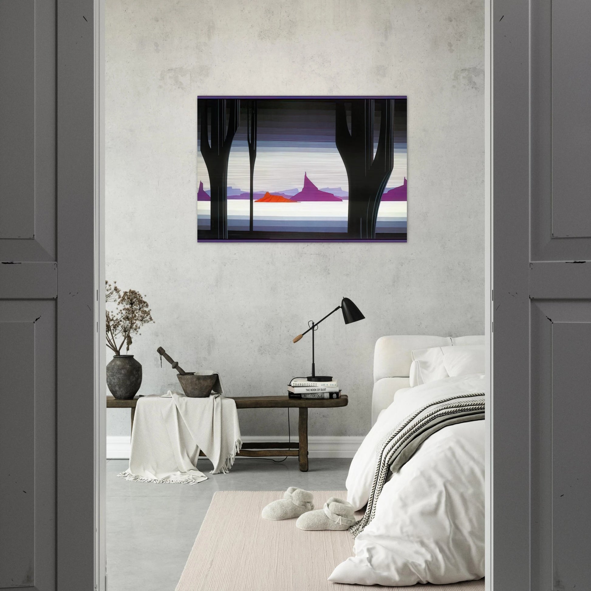 Saguaro - Eyvind Earle Brushed Aluminum Print - 70x100 cm / 28x40 inches | Eyvind Earle Aluminum Print | Eyvind Earle Prints