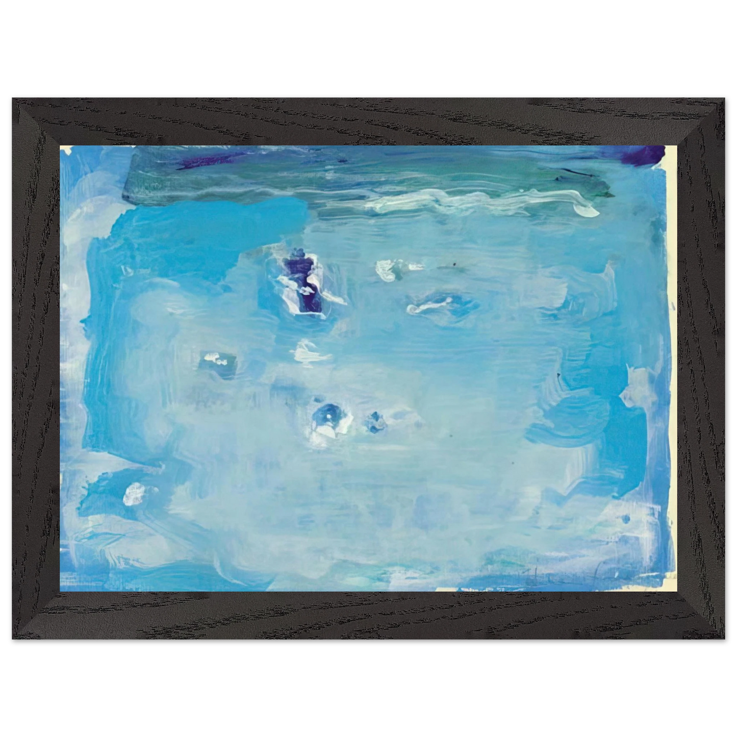 Helen Frankenthaler - Untitled - Color Field Painting, Lyrical Abstraction Wall art - 15x20 cm / 6x8 inches - Premium Wooden Framed Poster With Fine Art Paper-canvas - Black frame