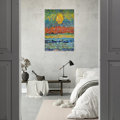 Landscape with Sun - Max Ernst Brushed Aluminum Print - 70x100 cm / 28x40 inches | Max Ernst Aluminum Print | Max Ernst Prints