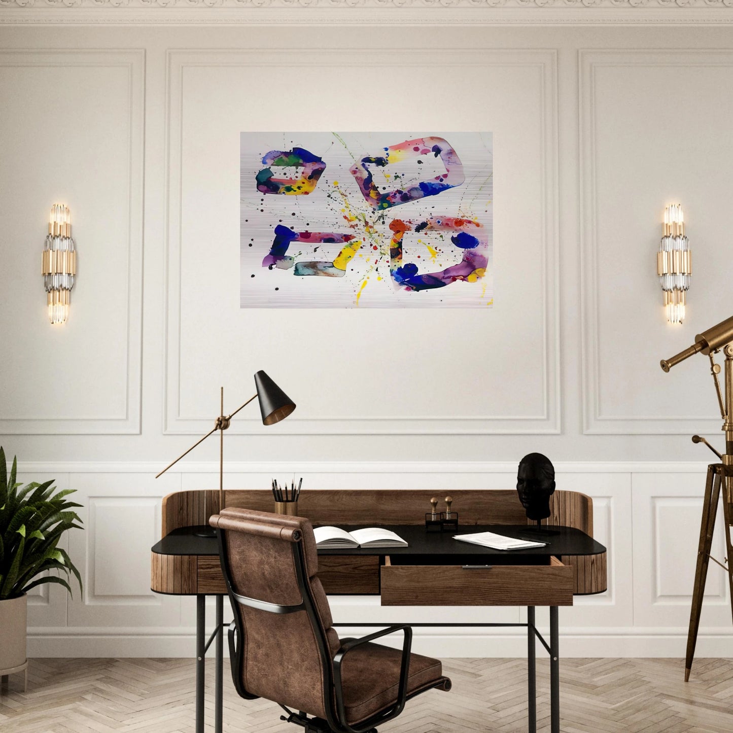 Untitled  SF74-189  - Sam Francis Brushed Aluminum Print - 70x100 cm / 28x40 inches | Sam Francis Aluminum Print | Sam Francis Prints
