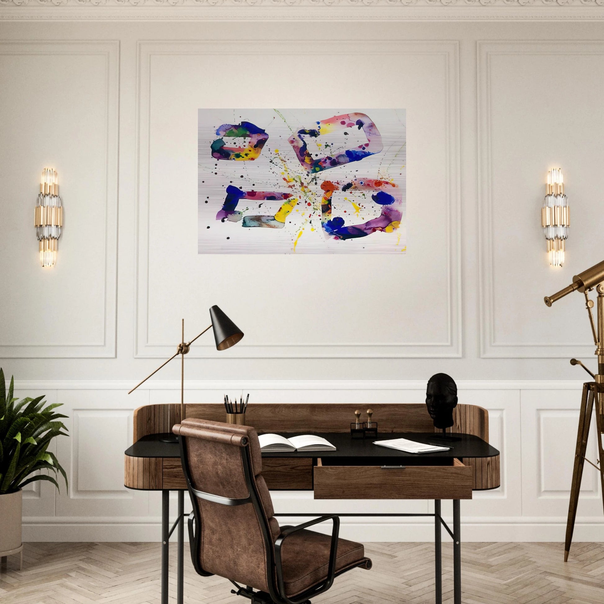 Untitled  SF74-189  - Sam Francis Brushed Aluminum Print - 70x100 cm / 28x40 inches | Sam Francis Aluminum Print | Sam Francis Prints