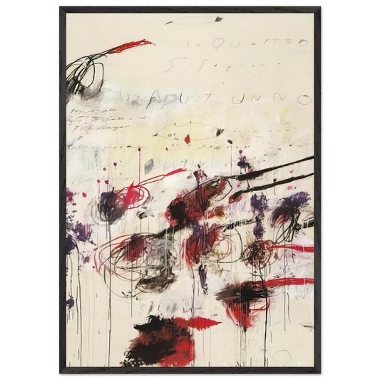 Quattro stagioni I Autunno - Cy Twombly 70x100 cm / 28x40 inches Framed Art Print – Black Wooden Frame