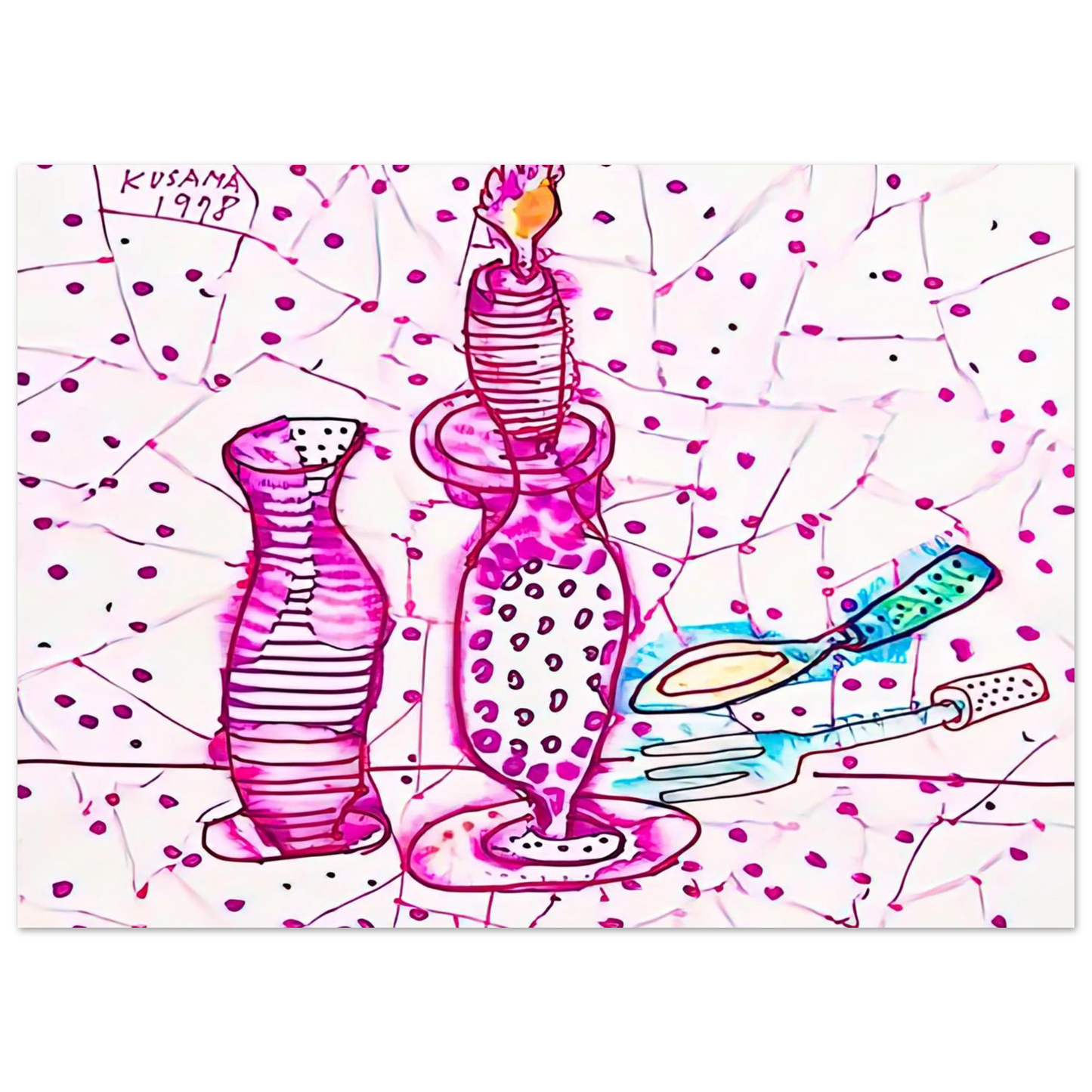 Yayoi Kusama - STILL LIFE OF CANDLESTICK 1978 Fine Art Poster