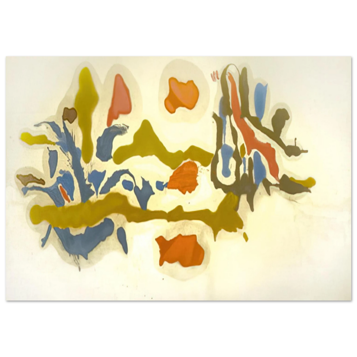 Helen Frankenthaler - Seascape with Dunes - 1962 Wall art - 27x35 cm / 11x14 inches - Premium Wooden Framed Poster With Fine Art Paper-canvas - Wood frame