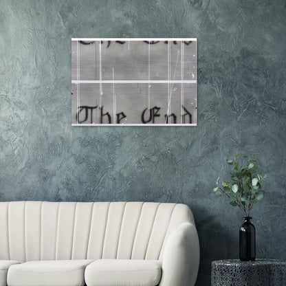 THE END 1 1993 - Edward Ruscha Brushed Aluminum Print - 70x100 cm / 28x40 inches | Edward Ruscha Aluminum Print | Edward Ruscha Prints
