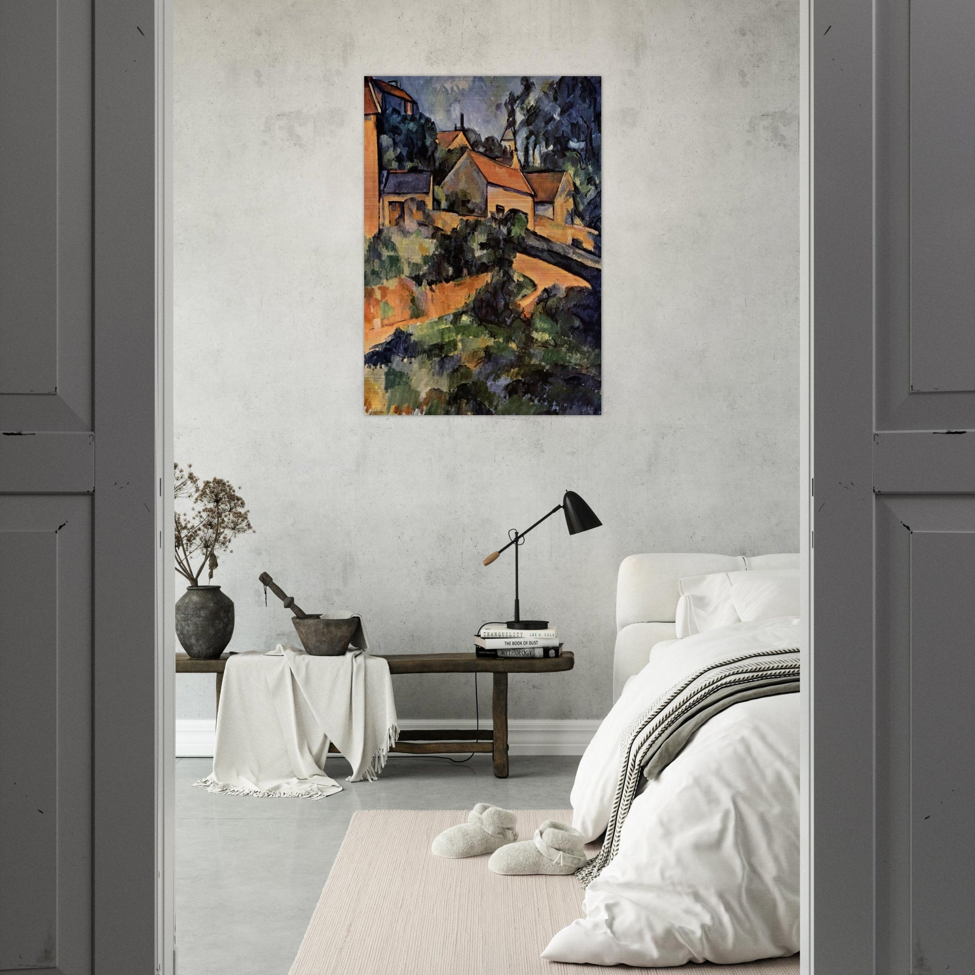 Turning Road at Montgeroult - Paul Cézanne Brushed Aluminum Print - 70x100 cm / 28x40 inches | Paul Cézanne Aluminum Print | Paul Cézanne Prints