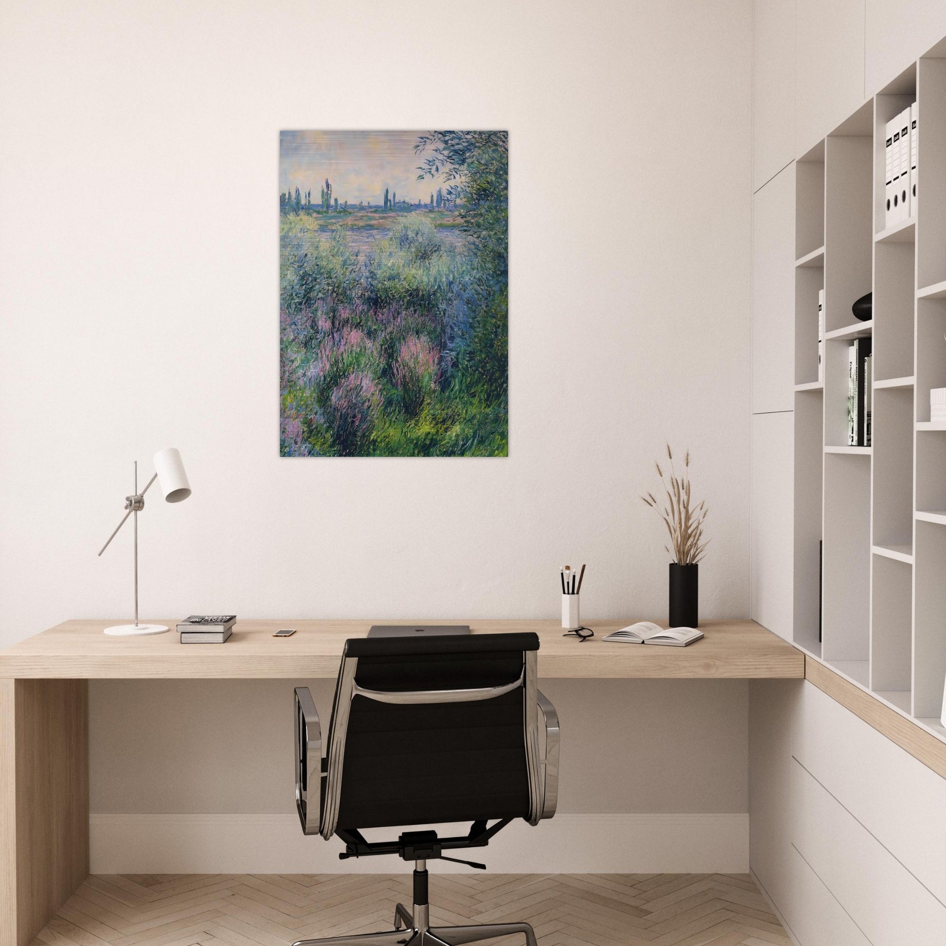 Spot on the Banks of the Seine - claude monet Brushed Aluminum Print - 70x100 cm / 28x40 inches | claude monet Aluminum Print | claude monet Prints