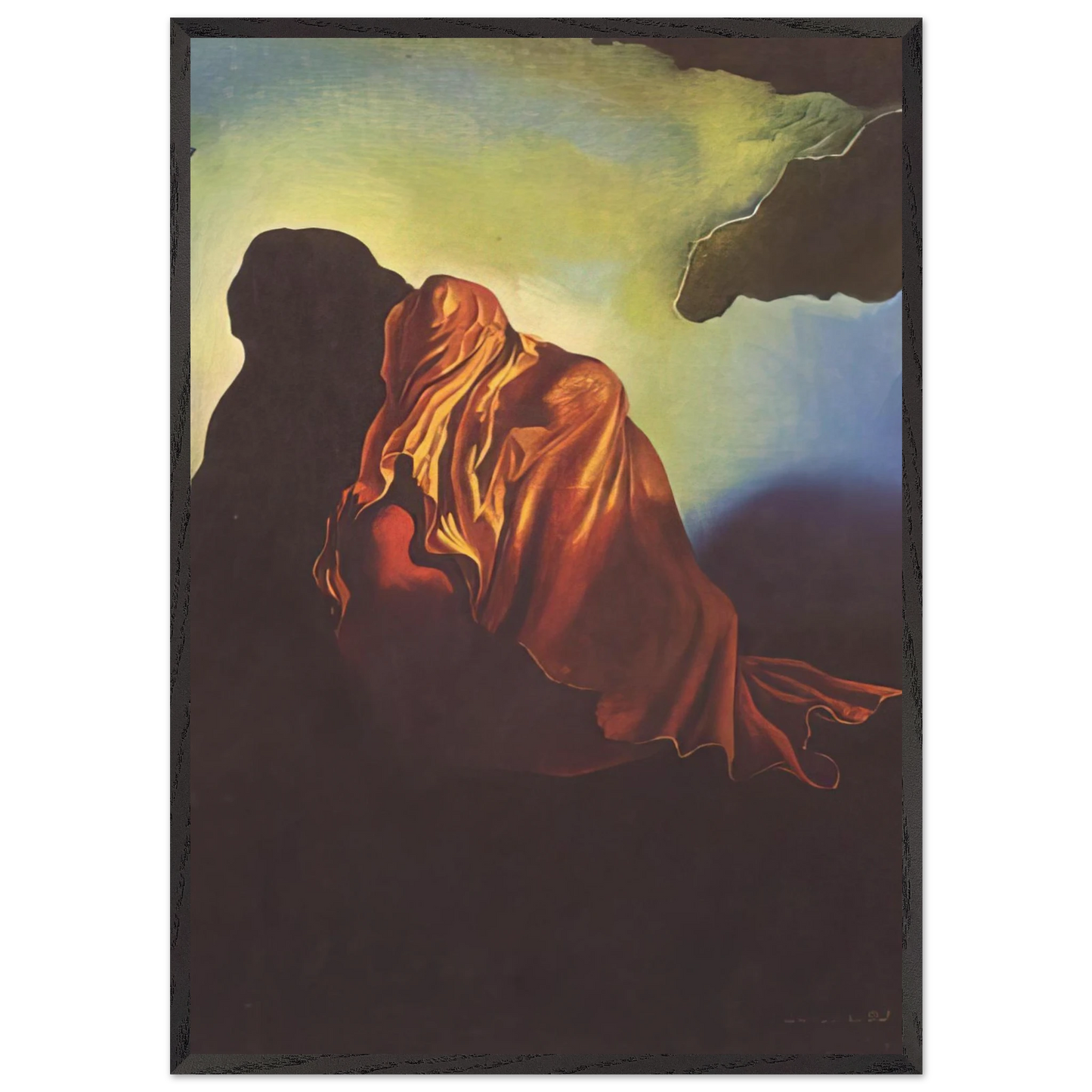 THE VEILED HEART - Salvador Dali 70x100 cm / 28x40 inches Framed Art Print – Black Wooden Frame