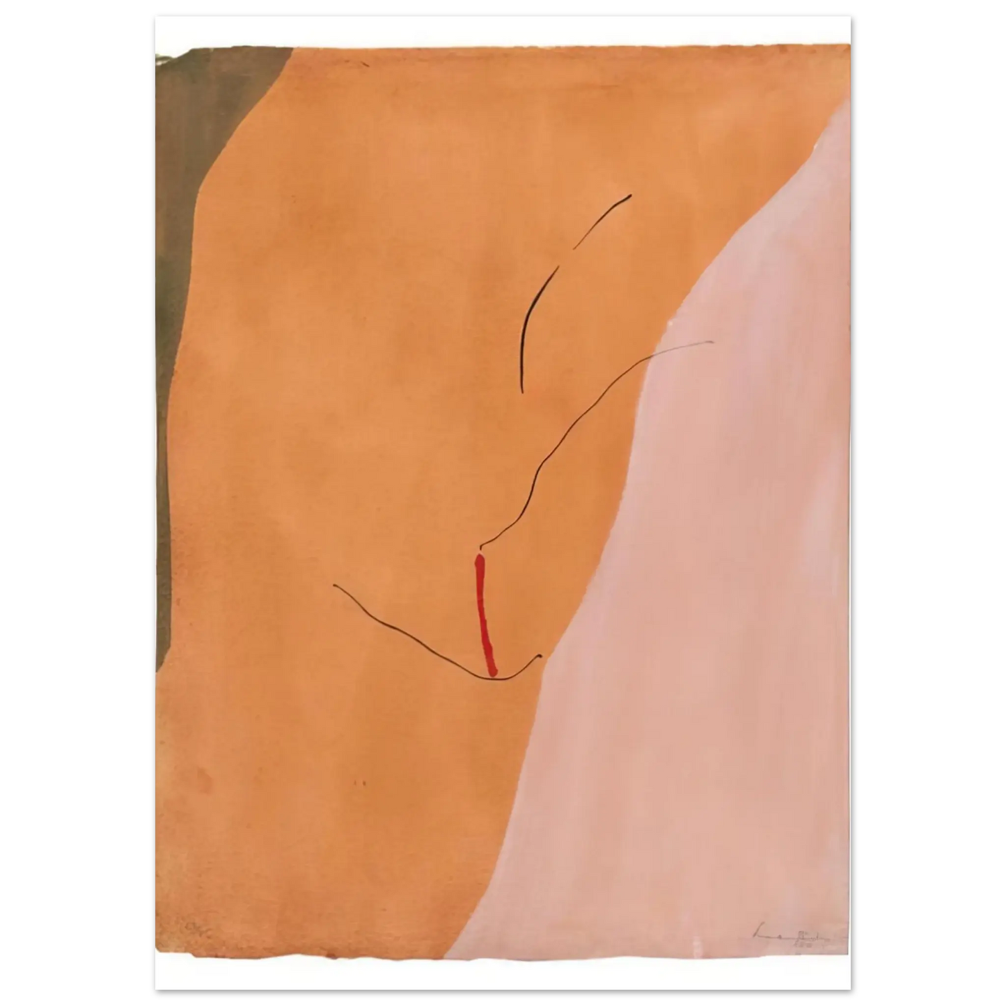 Helen Frankenthaler - Sanguine Mood - 1971 Wall art - 20x25 cm / 8x10 inches - Premium Wooden Framed Poster With Fine Art Paper - Black frame