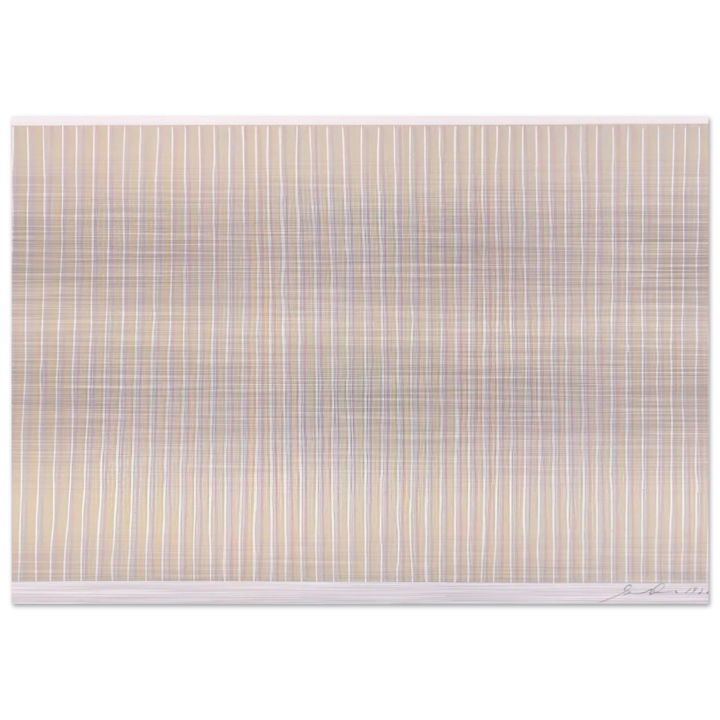 Untitled Pink, Yellow and White - 1980 - Gene Davis Brushed Aluminum Print - 70x100 cm / 28x40 inches | Gene Davis Aluminum Print | Gene Davis Prints