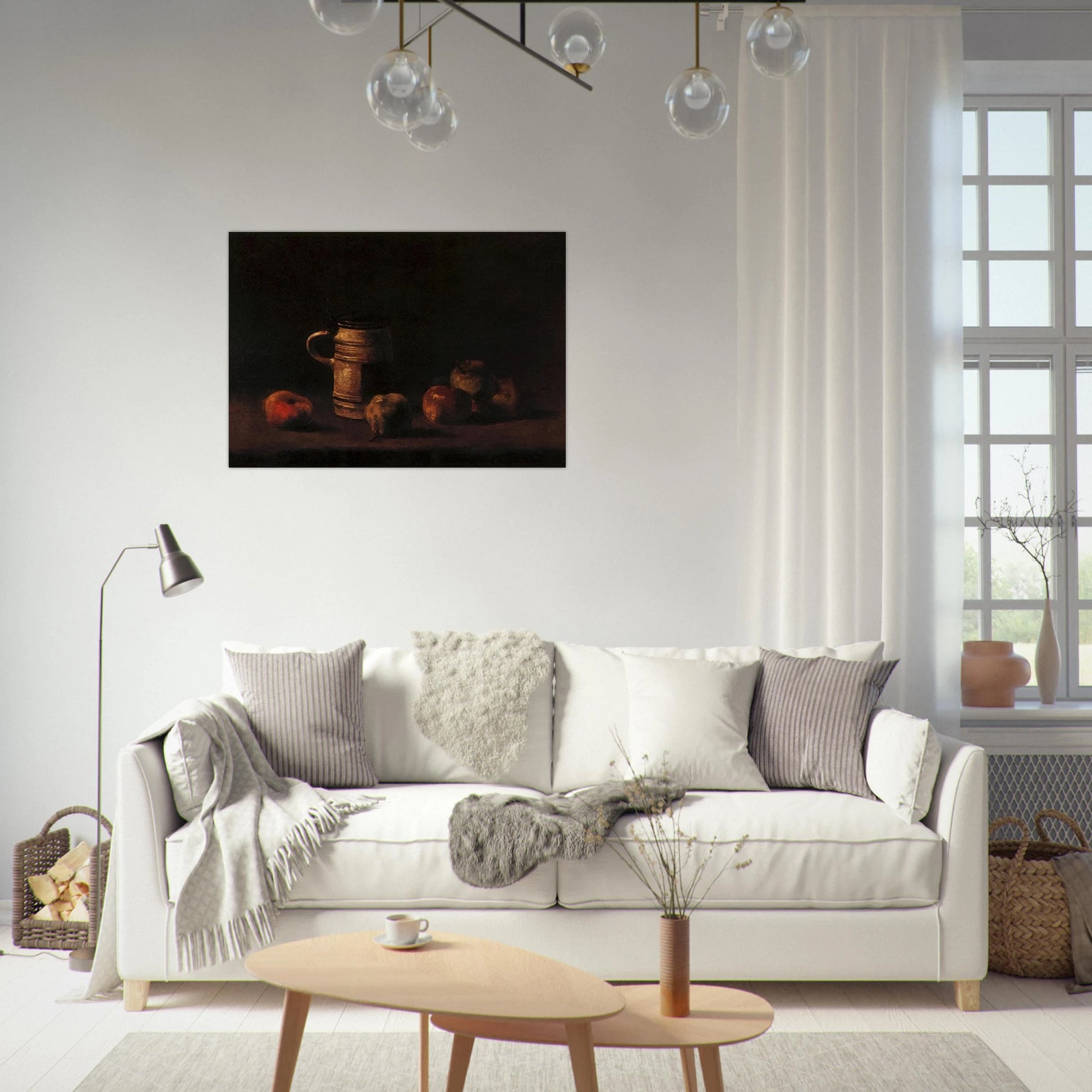 Still Life with Beer Mug and Fruit - Vincent van Gogh Brushed Aluminum Print - 70x100 cm / 28x40 inches | Vincent van Gogh Aluminum Print | Vincent van Gogh Prints