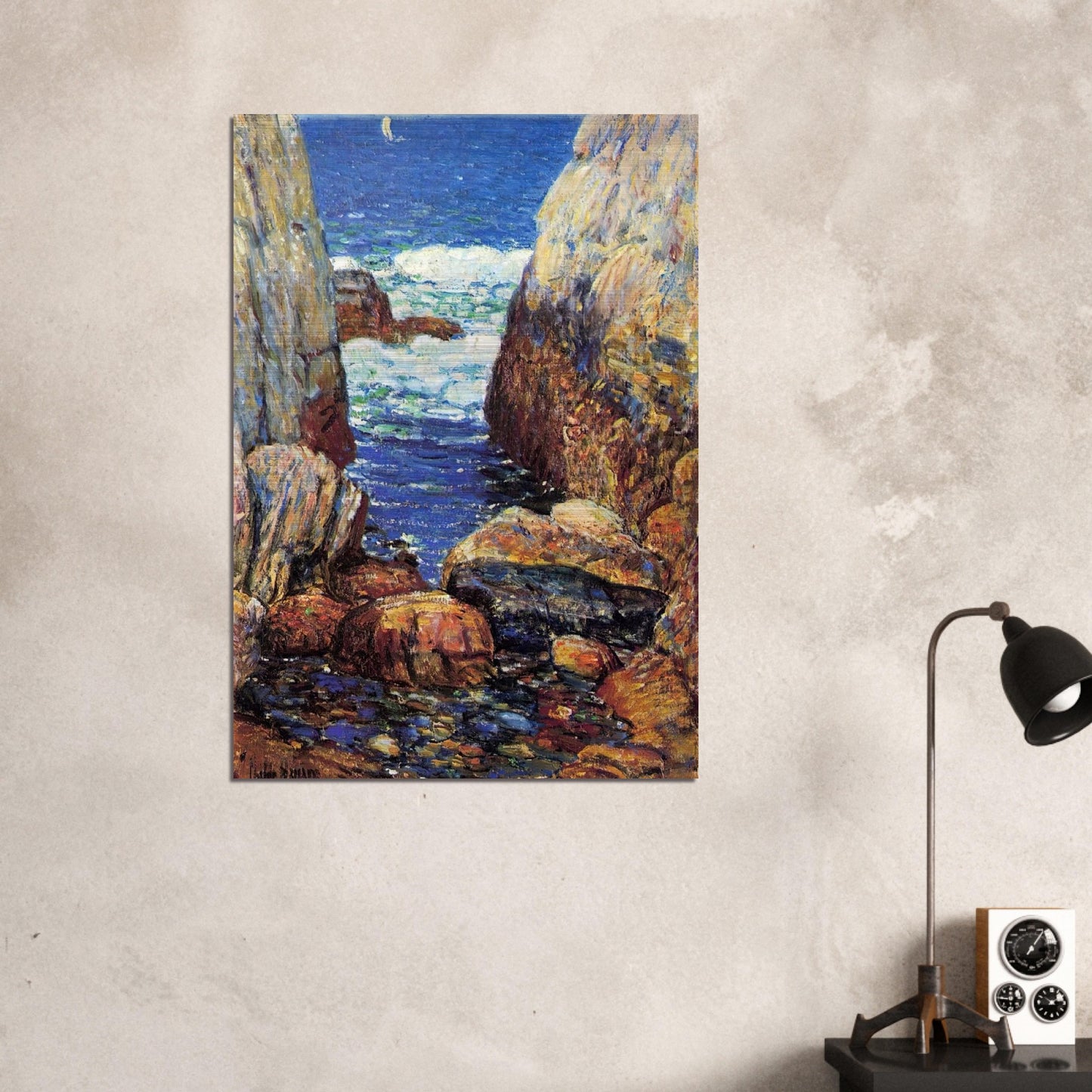 Sea and Rocks, Appledore, Isles of Shoals - Childe Hassam Brushed Aluminum Print - 70x100 cm / 28x40 inches | Childe Hassam Aluminum Print | Childe Hassam Prints