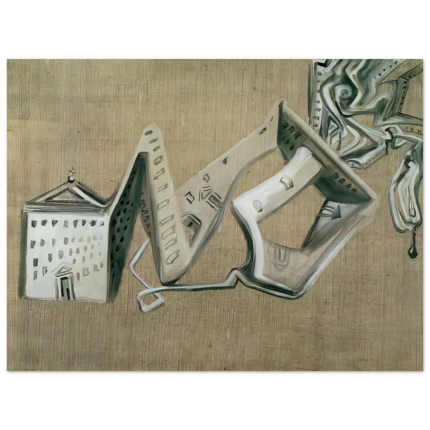 Salvador Dali - ARCHITECTURAL CONTORTION OF EL ESCORIAL  75x100 cm / 30x40inches Fine Art Poster