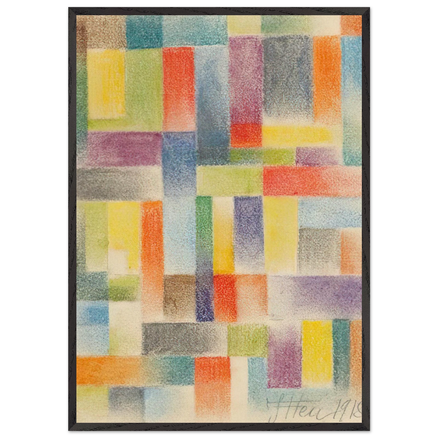 Untitled - 1918 - Johannes Itten 70x100 cm / 28x40 inches Framed Art Print – Black Wooden Frame