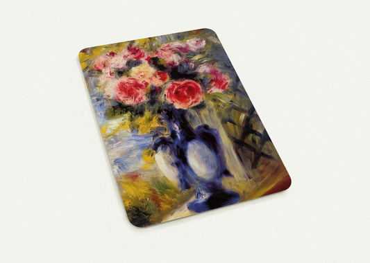 Bouquet of Roses in a Blue Vase By Pierre-Auguste Renoir Pack of 10 Post Cards | Pierre-Auguste Renoir Post Cards | A6 (10.5 x 14.8 cm) - 4.1 x 5.8 inches