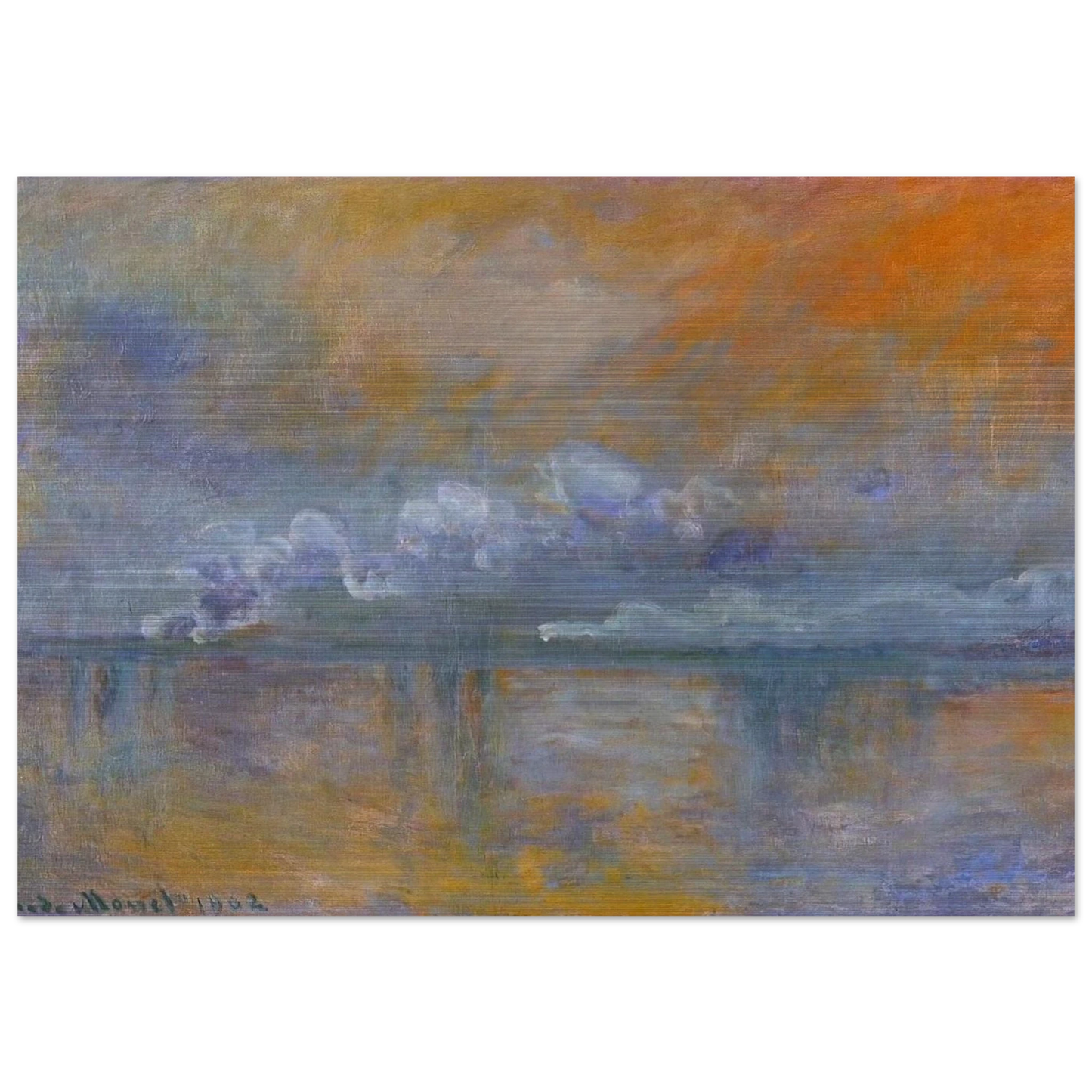 Charing Cross Bridge 02 - claude monet Brushed Aluminum Print - 70x100 cm / 28x40 inches | claude monet Aluminum Print | claude monet Prints
