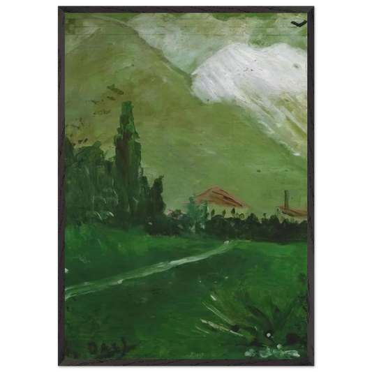 LANDSCAPE NEAR FIGUERAS - Salvador Dali 70x100 cm / 28x40 inches Framed Art Print – Black Wooden Frame