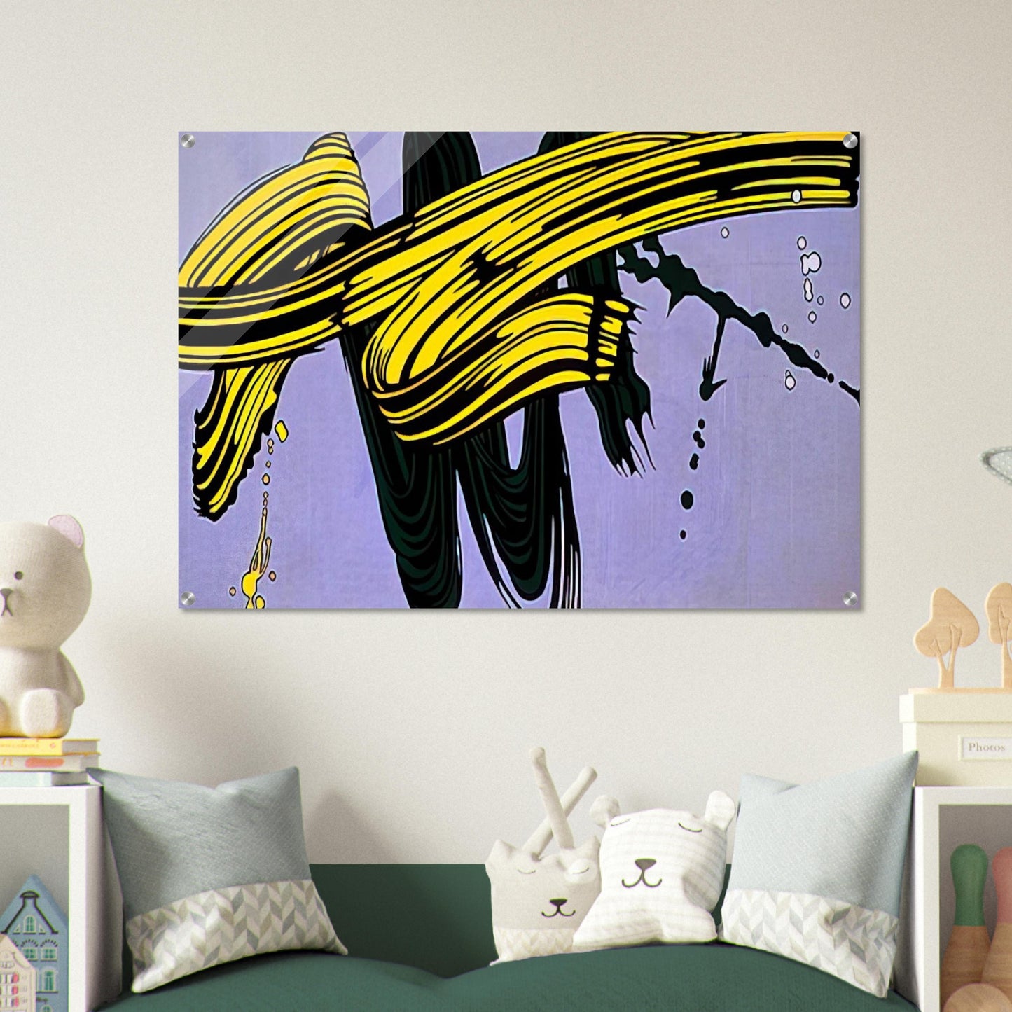 YELLOW AND GREEN BRUSHSTROKES 1966 - Roy Lichtenstein Acrylic Print - 70x100 cm / 28x40″ inches