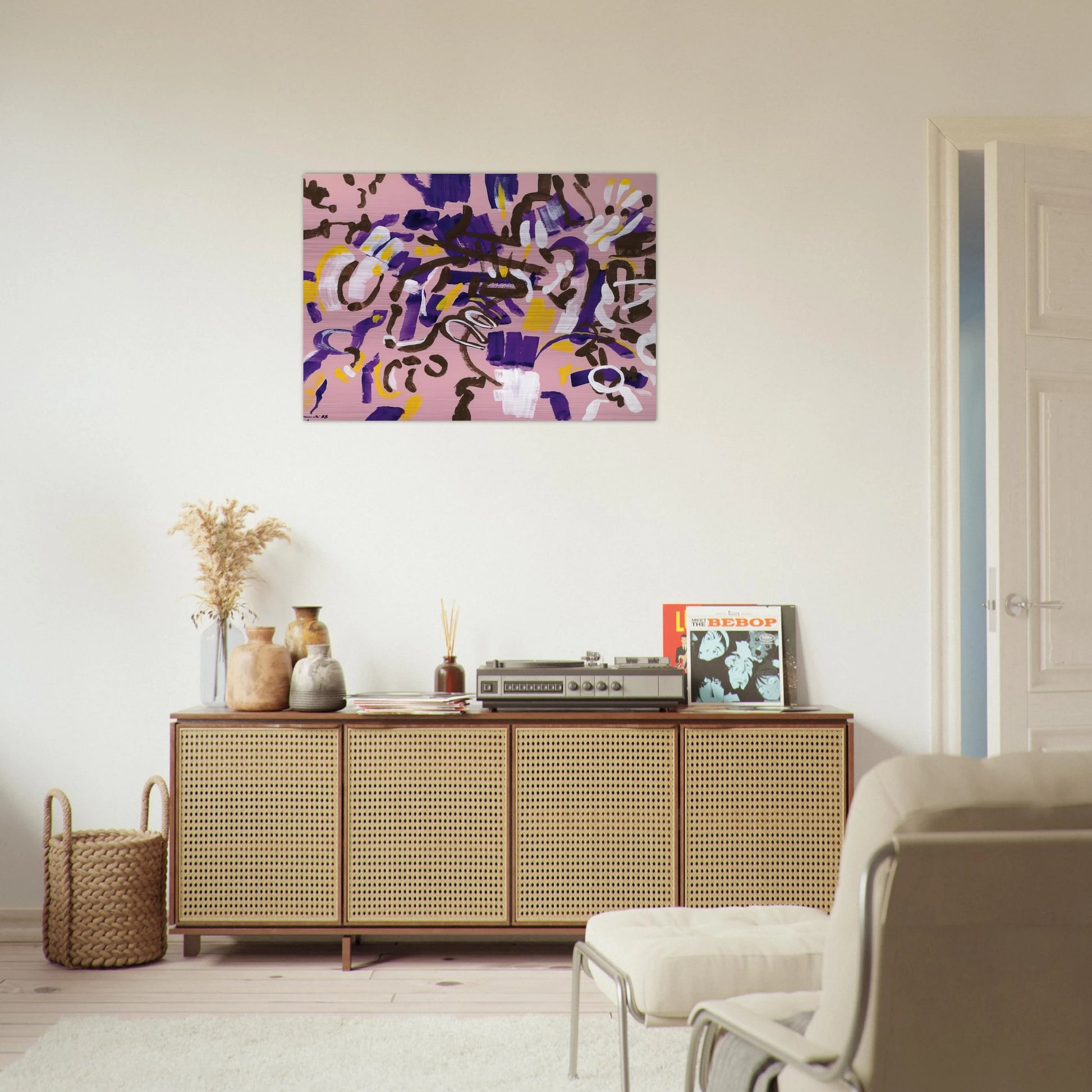 Rosa-Viola-Bianco - 1968 - Carla Accardi Brushed Aluminum Print - 70x100 cm / 28x40 inches | Carla Accardi Aluminum Print | Carla Accardi Prints