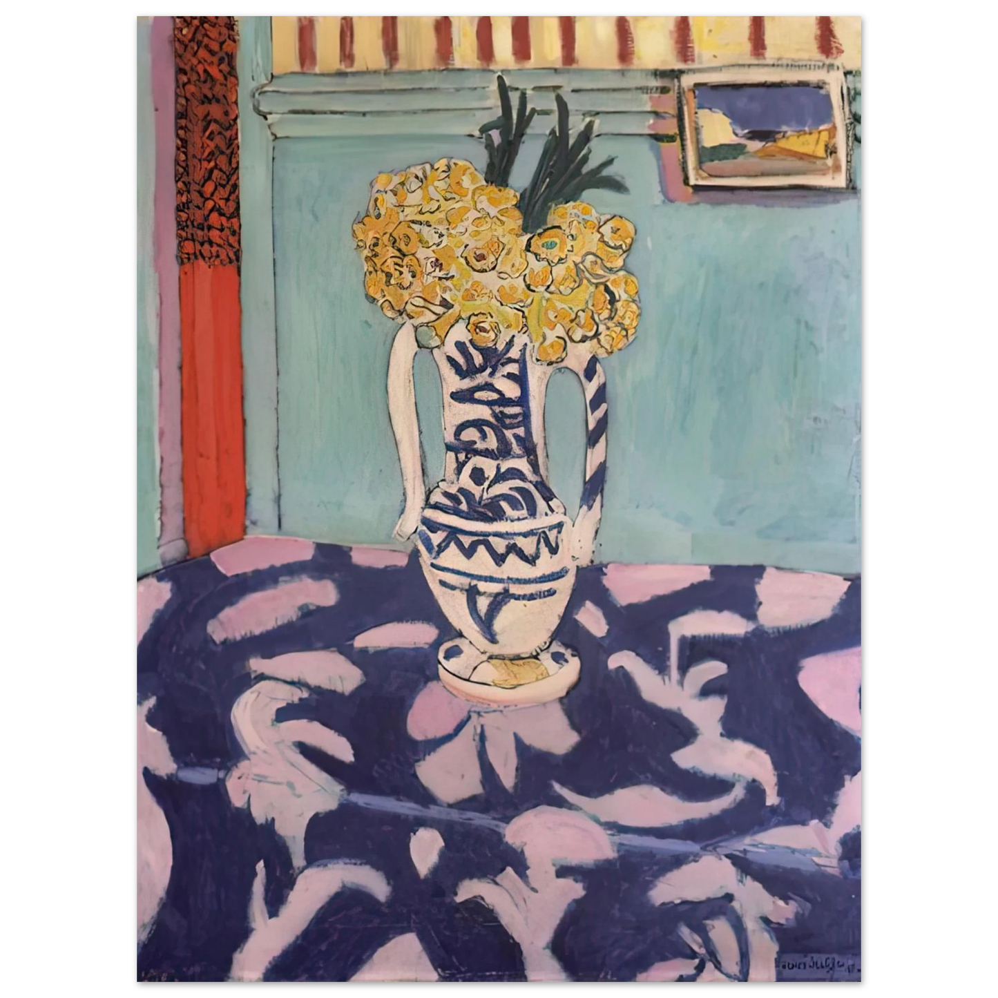 Henri Matisse - LES COUCOUS TAPIS BLEU ET ROSE 1911  75x100 cm / 30x40inches Fine Art Poster