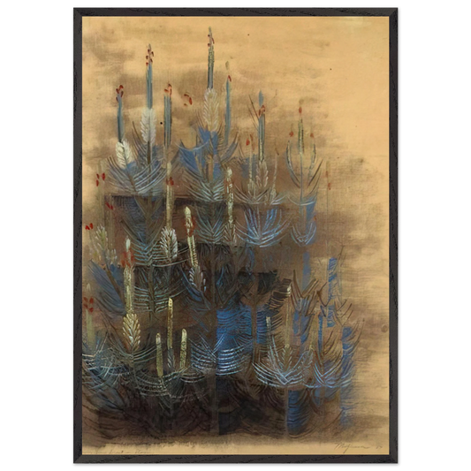 Young forest pine in bloom - 1947 - Morris Graves 70x100 cm / 28x40 inches Framed Art Print – Black Wooden Frame