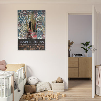 SAVARIN WHITNEY MUSEUM POSTER - Jasper Johns Brushed Aluminum Print - 70x100 cm / 28x40 inches | Jasper Johns Aluminum Print | Jasper Johns Prints