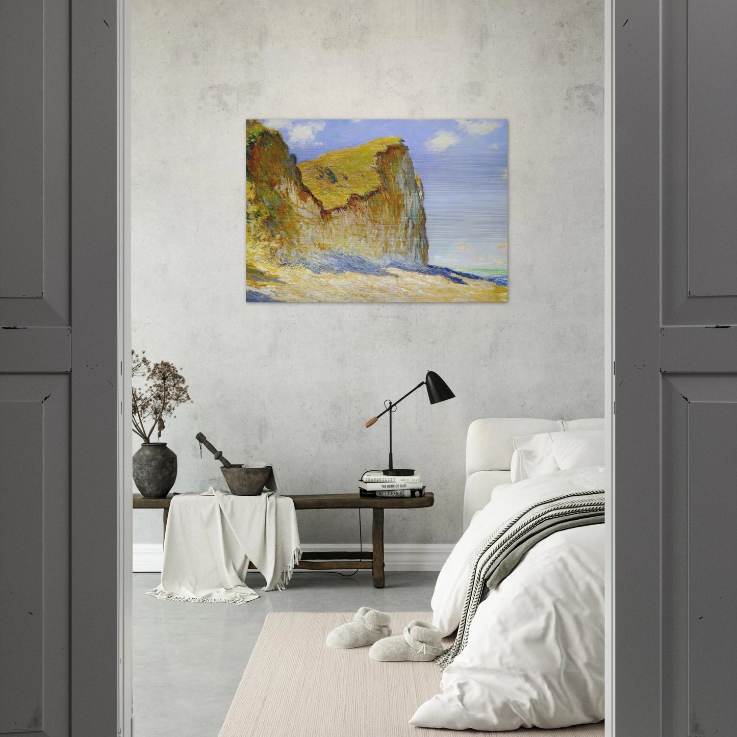 Cliffs near Pourville - claude monet Brushed Aluminum Print - 70x100 cm / 28x40 inches | claude monet Aluminum Print | claude monet Prints