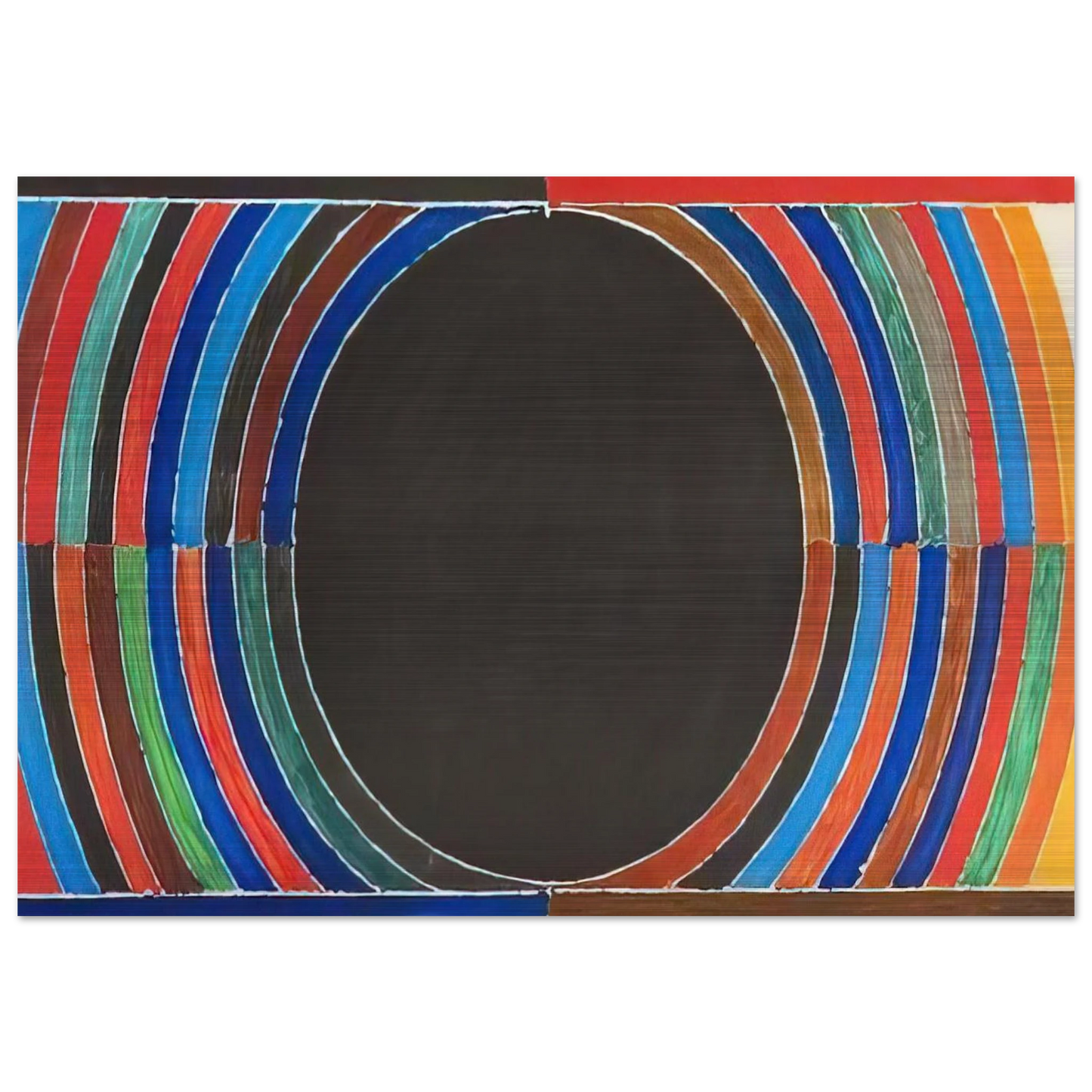 Composition V - Abstract Art - S. H. Raza Brushed Aluminum Print - 70x100 cm / 28x40 inches | S. H. Raza Aluminum Print | S. H. Raza Prints