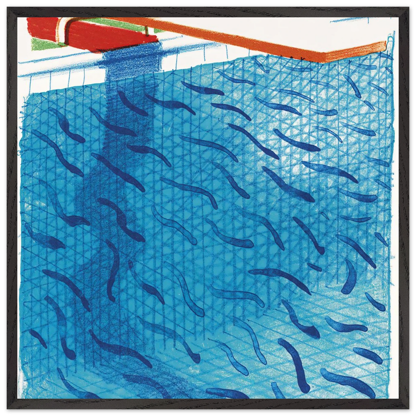 David Hockney - David Hockney Wall art - 20x25 cm / 8x10 inches - Premium Wooden Framed Poster With Fine Art Paper-canvas - Wood frame