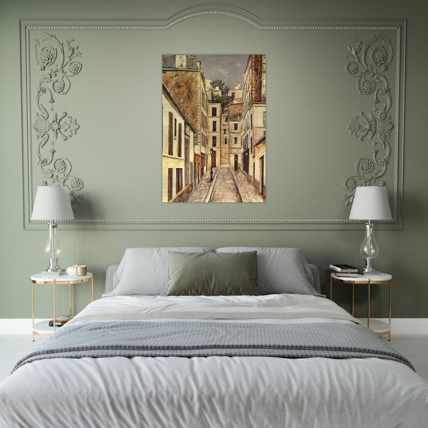 THE PASSAGE THE DEAD END - Maurice Utrillo Brushed Aluminum Print - 70x100 cm / 28x40 inches | Maurice Utrillo Aluminum Print | Maurice Utrillo Prints