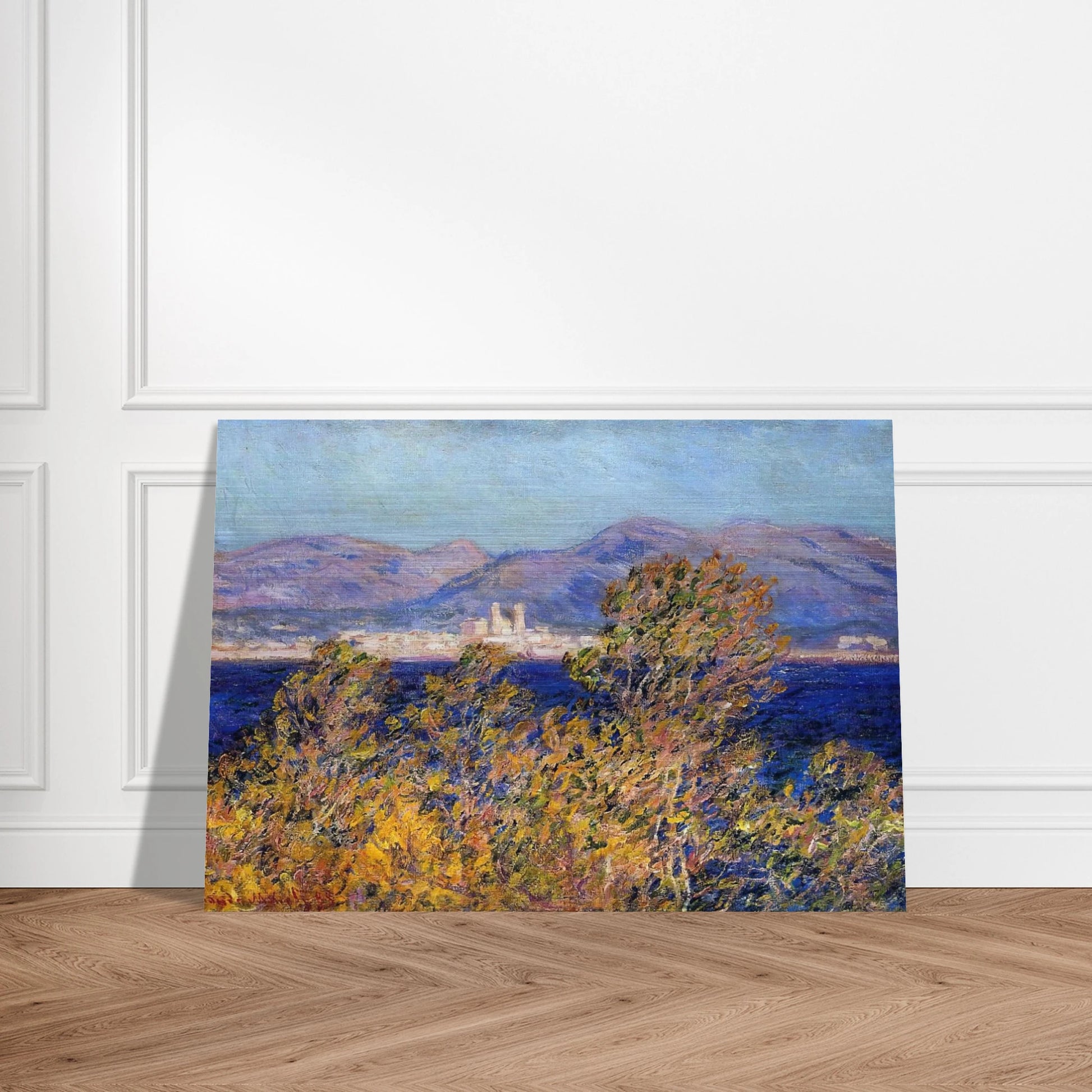 Antibes Seen from the Cape, Mistral Wind - claude monet Brushed Aluminum Print - 70x100 cm / 28x40 inches | claude monet Aluminum Print | claude monet Prints